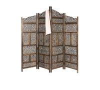 Paravent en Bois de Style Oriental Saraswati, Marron