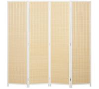 Paravent en bois HOMCOM 4 panneaux 180 x 180 cm séparateur de pièce closion de séparation pliable pour chambre à coucher
