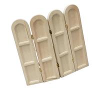Paravent en bois miniature fait à la main - Cloison décorative pour maisons de poupées et salle de bain - 12,5 cm