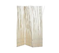 Paravent en bois osier coloris blanc - longueur 130 x profondeur 3 x Hauteur 170 cm