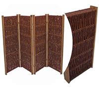 Paravent en branches de saule - 120 cm de hauteur x 180 cm de largeur - En 3 parties - Pare-vue mobile