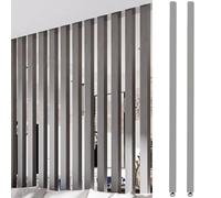 Paravent en Lattes de Bois réglables - Clôture d'intimité à 2 Baguettes sans perçage, écran de séparation décoratif pour Patio d'appartement, Gris, 105 cm (3,4 pi)