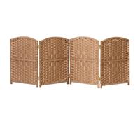 Paravent en osier fait à la main - Paravent court et pliable - Panneaux tissés solides pour salon, chambre à coucher et bureau - 5 pièces (couleur 2, 60 x 30 cm)