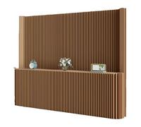 Paravent en Papier Kraft, cloison Marron avec étagère de Rangement, Aucun Assemblage requis, 2 x 1,8 m (6,56 x 5,9 pi) - Séparateur d'espace élégant pour la Maison et Le Bureau