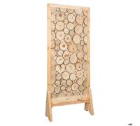 Paravent en rondins de bois sur socle - AUBRY GASPARD - Séparateur de pièce - Bois massif - Ethnique - Marron