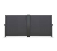 Paravent ext?rieur r?tractable double 180 x 800 CM gris anthracite store lat?ral
