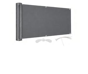 Paravent Extérieur - 1.2x3m Gris foncé - Brise-Vue Canisse pour Balcon Couverture Confidentialité Écran Vent Protection UV Opaque Résistant aux Intempéries, avec Attaches câble et Cordons 120x300cm