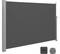 Paravent extérieur 200 x 350 cm (H x L), Store latéral Brise-vue Paravent retractable - Gris Anthracite