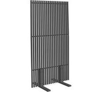 IDMarket - Paravent extérieur ajouré Claustra décoratif 80 x 150 cm | Avec persiennes verticales, métal gris anthracite