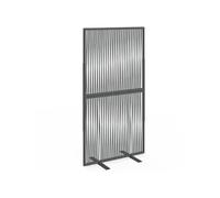 IDMarket - Paravent extérieur ajouré Claustra décoratif 80 x 150 cm Rio Cordage Effet rotin et métal Gris Anthracite