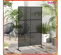 Paravent extérieur - AKOZON - 9113 - métal époxy ajouré - 3 panneaux 60x120 cm - noir