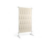 IDMarket - Paravent extérieur Claustra décoratif 80 x 150 cm Sangles Beige et métal Blanc