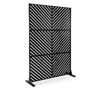 Paravent Exterieur COSTWAY - Panneau Brise Vue en Acier Galvanisé, Écran de Confidentialité Jardin 121 x 183 CM Motif de Rayure