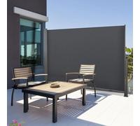 IDMARKET Paravent extérieur rétractable 160 x 300 CM gris anthracite store latéral