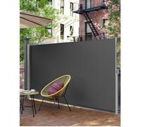 Paravent extérieur rétractable, 180 x 400 cm (h x l), brise-vue protection vie privée, gris anthracite GSA584G01 SONGMICS