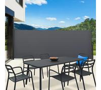 IDMarket Paravent extérieur rétractable 200 x 400 cm Gris anthracite Store latéral