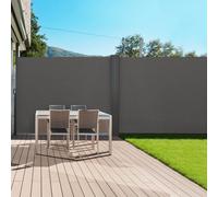 IDMarket - Paravent extérieur rétractable Double 160 x 800 CM Gris Anthracite Store latéral