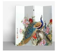 Fine Asianliving Paravent Interieur Séparateur de Pièces L120xH180cm Cloison de Séparation Amovible Japonai Oriental Chinoi Paravent Toile imprimé Deco Paravent des Deux Côtés Toile Diviseur