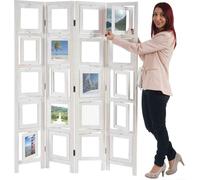 Mendler Paravent galerie de Photographies II, cloison de séparation, 160x125cm - Blanc