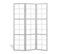 Homestyle4u Paravent Shoji 3142 Paravent intérieur en bois, brise-vue pour salon, décoration et aménagement de la pièce, 3 pièces, en papier de riz, gris, hauteur 179 cm, article 3142