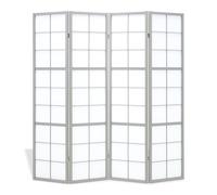 Paravent gris shoji 4 panneaux