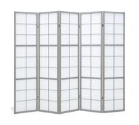 Paravent gris shoji 5 panneaux