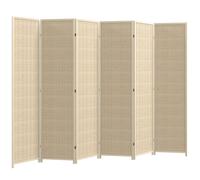 Paravent - HOMCOM - 6 panneaux 270 x 180 cm - séparateur de pièce pliable - pour chambre à coucher - bois naturel