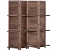 Paravent HOMCOM Bois 162x1.8x170cm Noyer