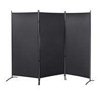 Paravent HOMCOM Polyester 253x50x182cm Gris foncé
