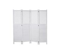 Paravent HWC-A84 ornaments 170 x 161 cm blanc