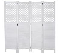 Paravent HWC-A84, paroi de séparation, Protection visuelle, Ornaments 170 x 161 cm - Blanc