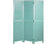 Paravent HWC-C30, cloison de séparation, pare-vue, brise-vue, style shabby, vintage 170x120cm ~ vert