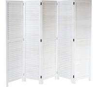 Paravent HWC-C30, Séparation de pièce Cloison de séparation, Shabby-Look Vintage, 170x205cm ~ blanc