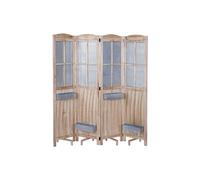 Paravent MENDLER HWC-D26 en bois et métal 170x161x29 cm Marron