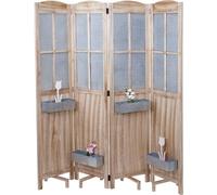 Paravent MENDLER HWC-D26 en bois et métal 170x161x29 cm Marron