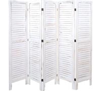 Paravent HWC-G30, Cloison de séparation visuelle, look shabby 170x200cm ~ blanc