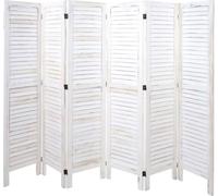 Paravent HWC-G30, Cloison de séparation visuelle, look shabby 170x240cm ~ blanc