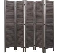 Paravent HWC-G30 look shabby 170x200cm gris-marron