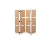 Paravent HWC-G52 marron 4 éléments 166x160cm