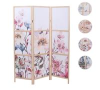 Paravent HWC-O70 Bois MVG Polyéthylène 170x137cm Fleurs