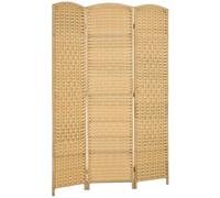 HOMCOM Paravent intérieur en Bois, 3 Panneaux, 135 x 180 cm, séparateur de pièce Pliable, pour Salon, Chambre à Coucher, Maison, Bois Naturel