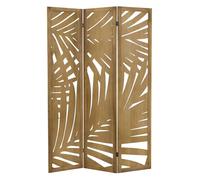 ML-Design Paravent Intérieur Décoratif 3 Panneaux, Séparateur de Pièce | Sapporo, Cadre en Bois de Paulownia Brun, Pliable, Modulable et Léger, Cloison Ajourée Pré-assemblé, Brise-Vue, 170 x 121 cm