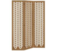 HOMCOM Paravent en Bois ajouré séparateur de pièce closion intérieur Pliable 3 Panneaux en Bois 120 x 170 cm Naturel