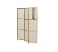 IDMarket – Paravent intérieur en bois et tissu beige