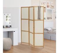 IDMarket - Paravent intérieur Bois et Tissu Beige