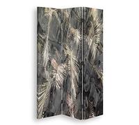 Paravent intérieur Feuilles Réversible 3 Panneaux Abstrait Vert 110x170 cm