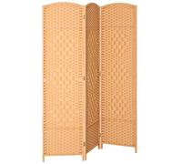 Paravent intérieur - HOMCOM - 3 panneaux - pliable - pour salon, chambre à coucher, maison - 135 x 180 cm - brun clair