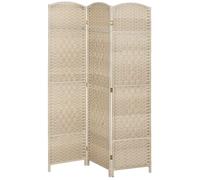 HOMCOM Paravent Intérieur en Bois 3 Panneaux 135 x 180 cm Chêne | Séparateur de Pièce Pliable, pour Salon, Chambre à Coucher, Maison