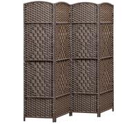 Paravent intérieur - HOMCOM - 4 panneaux - pliable - pour salon, chambre à coucher, maison - 180 x 180 cm - marron