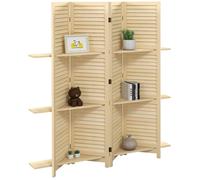 Paravent intérieur HOMCOM Bois de paulownia 160x1.9x170cm Bois naturel